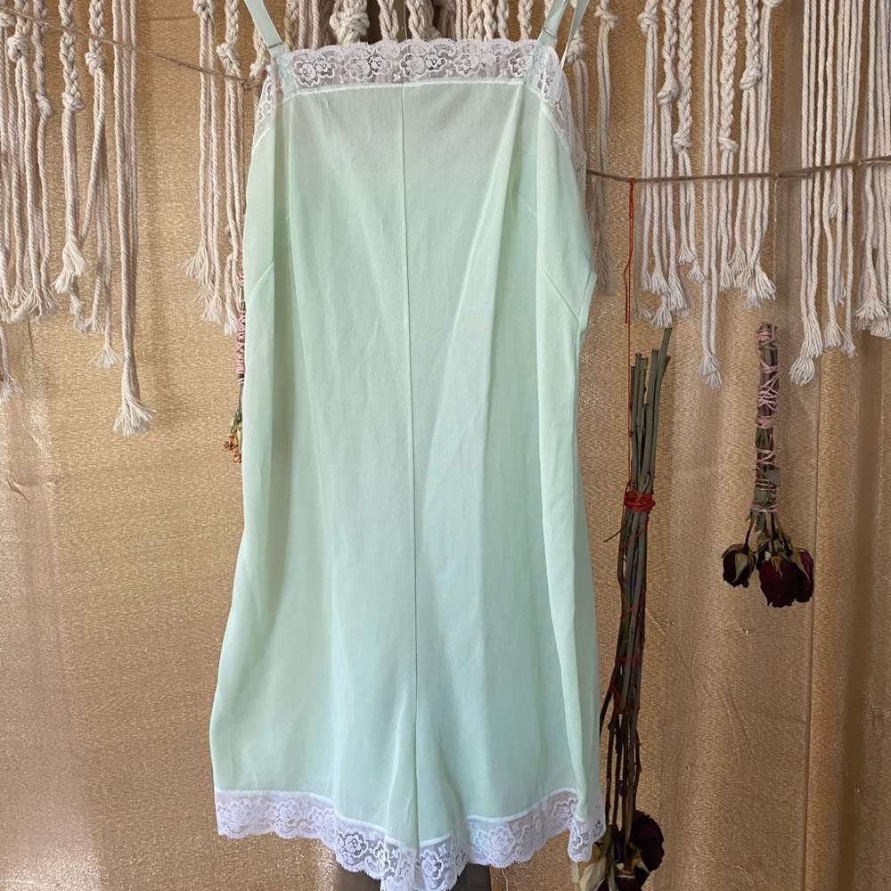 Teal, sheer vintage babydoll lingerie jumper.